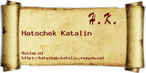 Hatschek Katalin névjegykártya